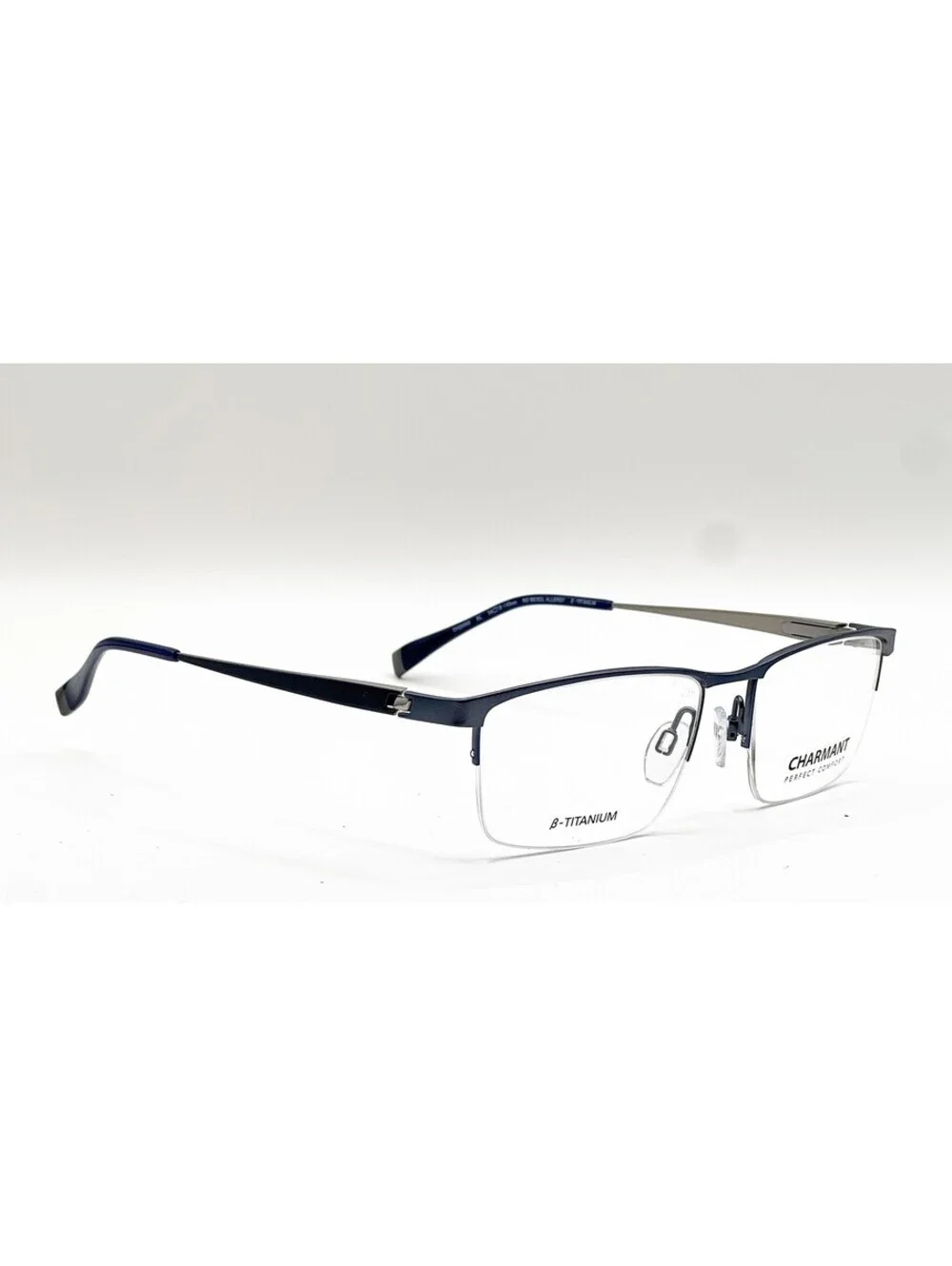 Charmant CH29500 BL Blue Grey Geometric Authentic Eyeglass Frames 54-18-145